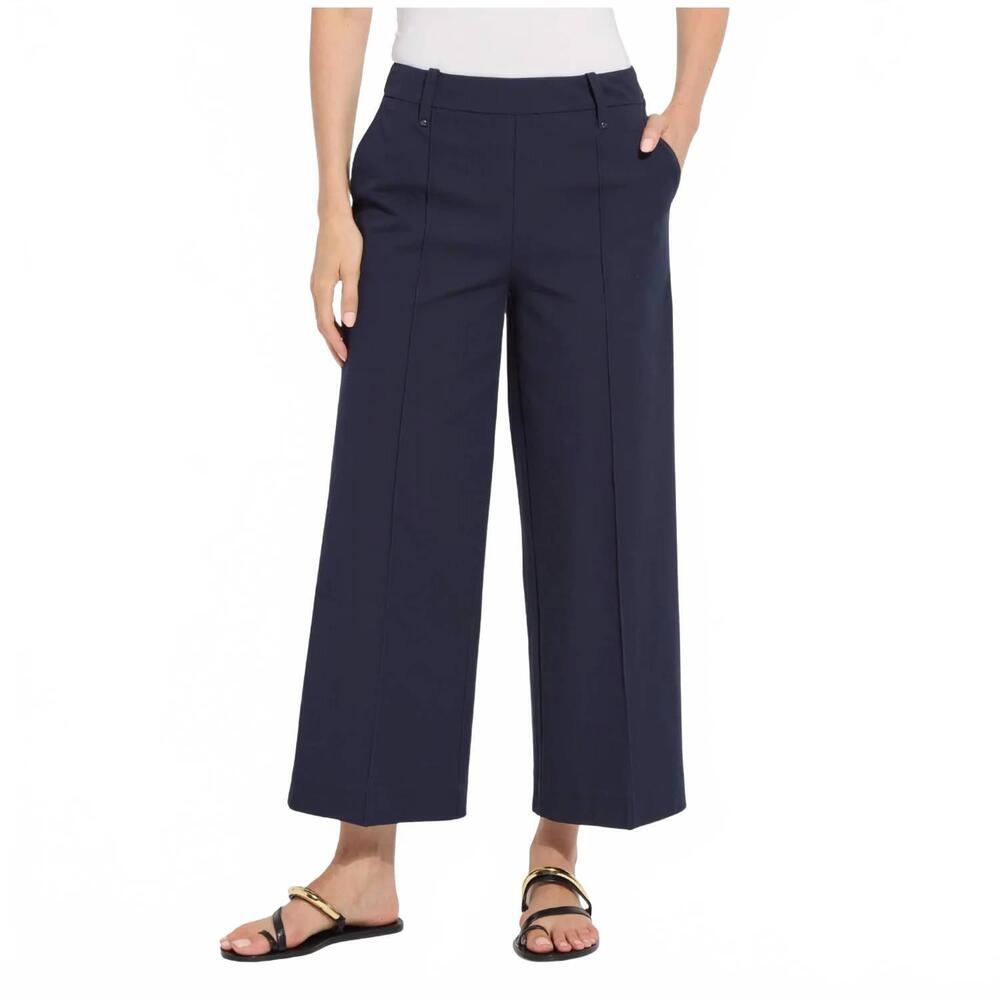 NEW LYSSE women's miranda straight leg trouser in true navy